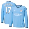 Maglia da Calcio a Maniche Lunghe Manchester City De Bruyne 17 Casa 2024-25 per Uomo